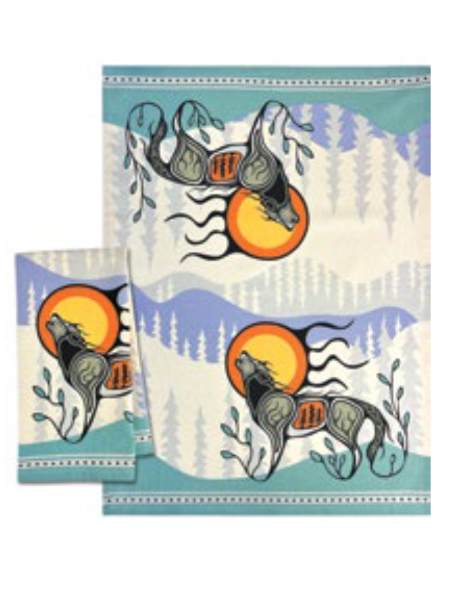 Tea Towel - Unbleached - Wolf (Ma’iingan)