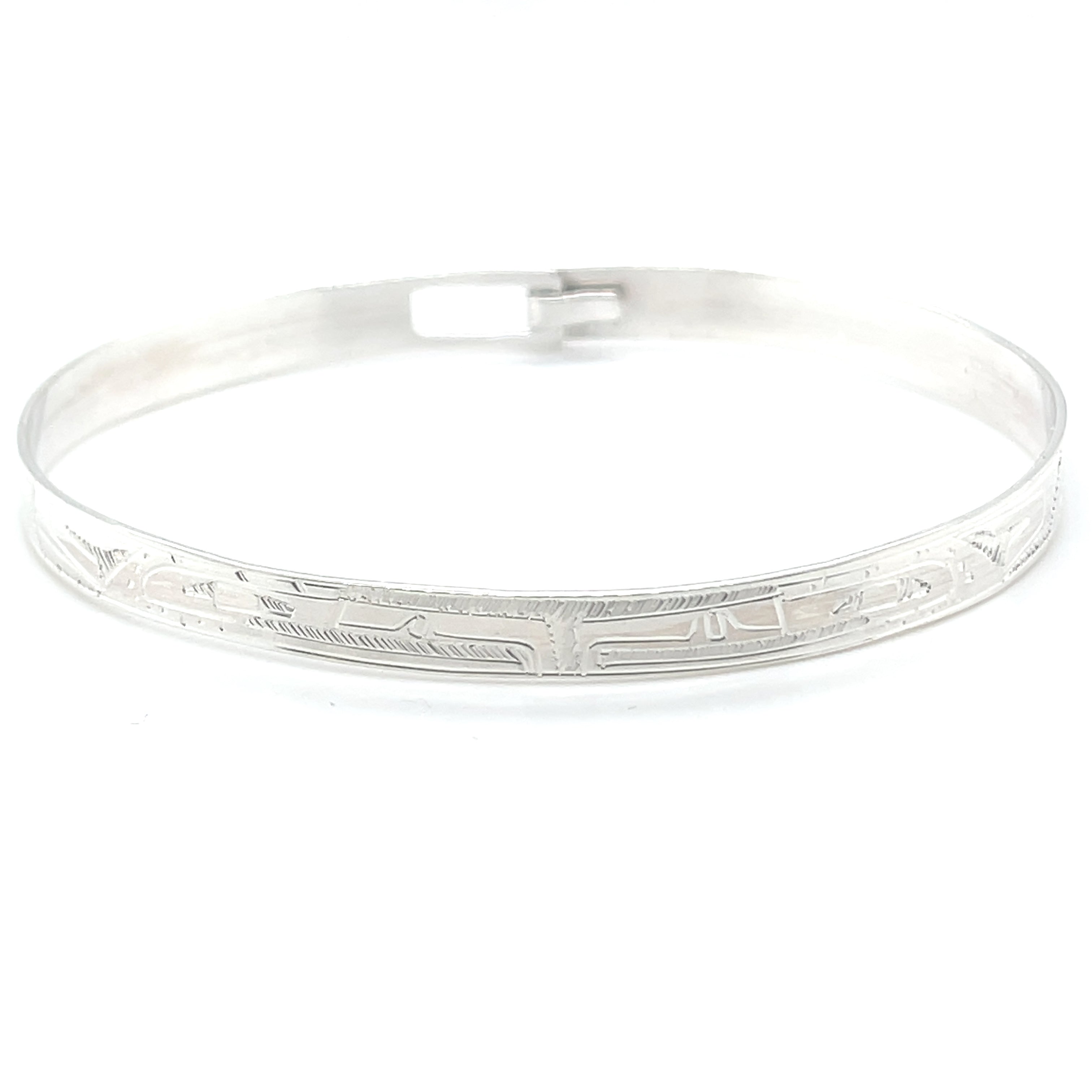 Bangle - Sterling Silver - 1/4&quot; - Eagles - Extra Long
