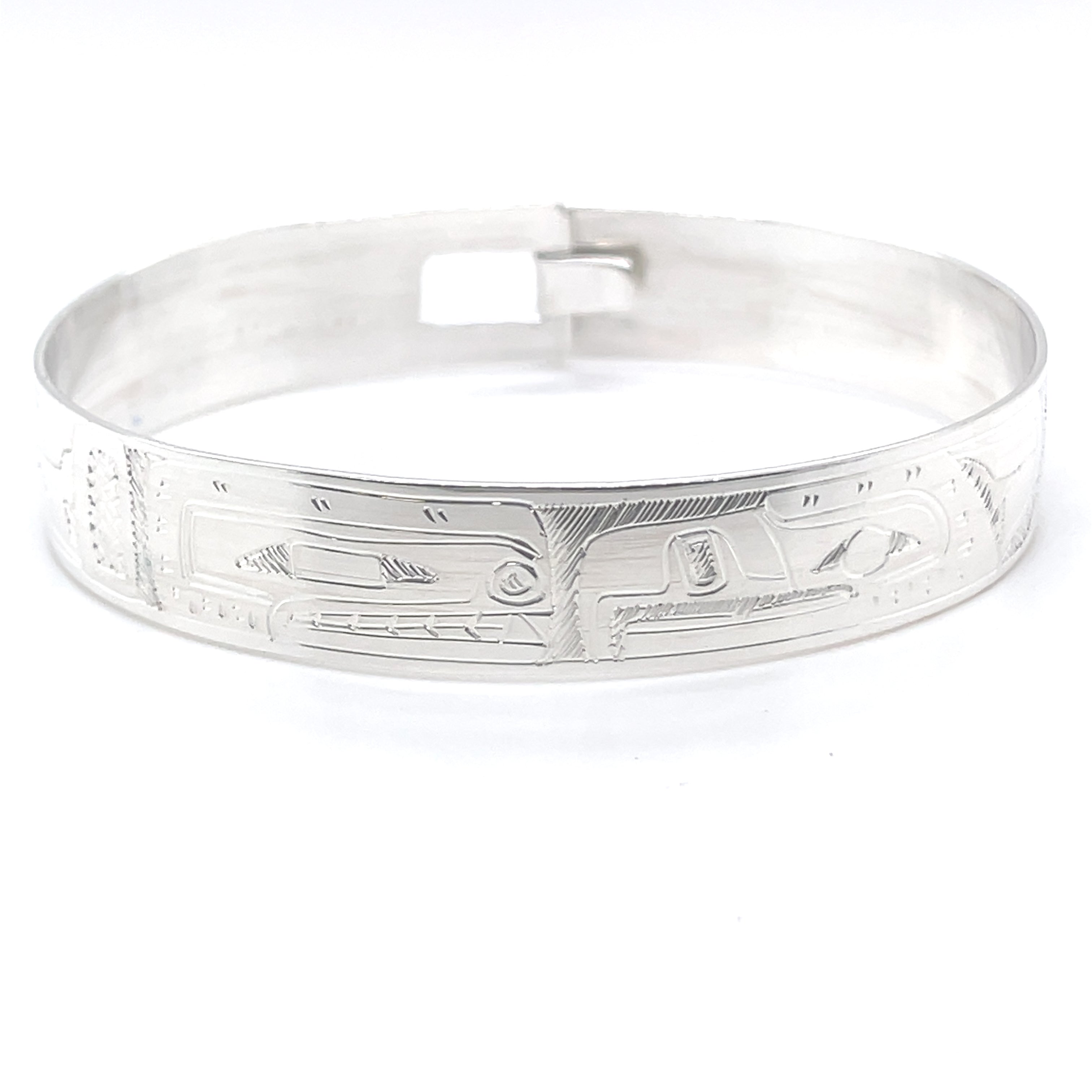 Bangle - Sterling Silver - 1/2&quot; - Orca &amp; Eagle