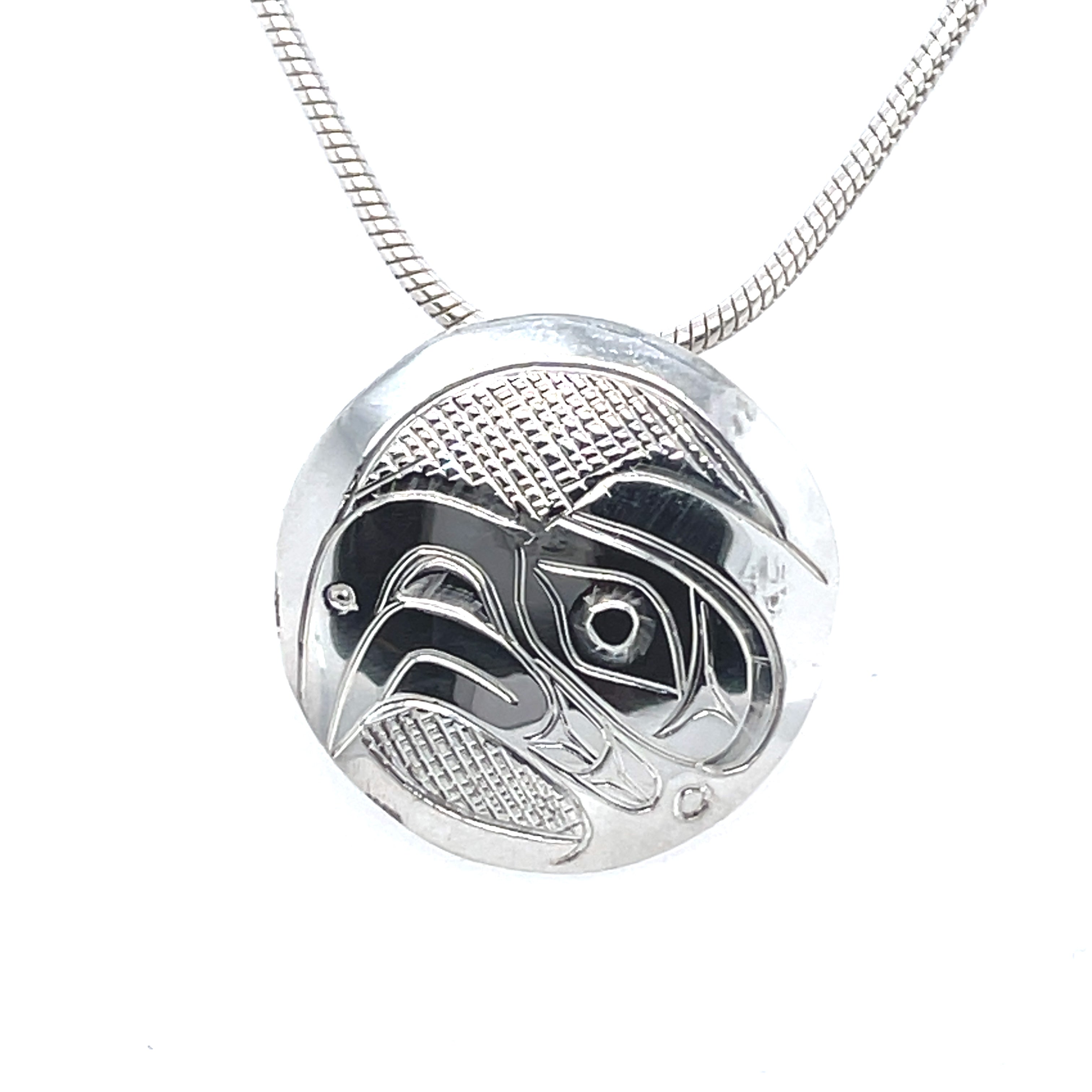 Pendant - Sterling Silver - Round - Eagle