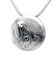 Pendant - Sterling Silver - Round - Wolf