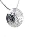 Pendant - Sterling Silver - Round - Wolf