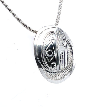 Pendant - Sterling Silver - Oval - Orca