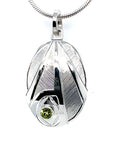 Pendant - Sterling Silver - Oval - Hummingbird - Peridot