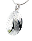 Pendant - Sterling Silver - Oval - Hummingbird - Peridot