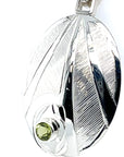 Pendant - Sterling Silver - Oval - Hummingbird - Peridot