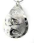 Pendant - Gold & Silver - Teardrop - Triple Salmon