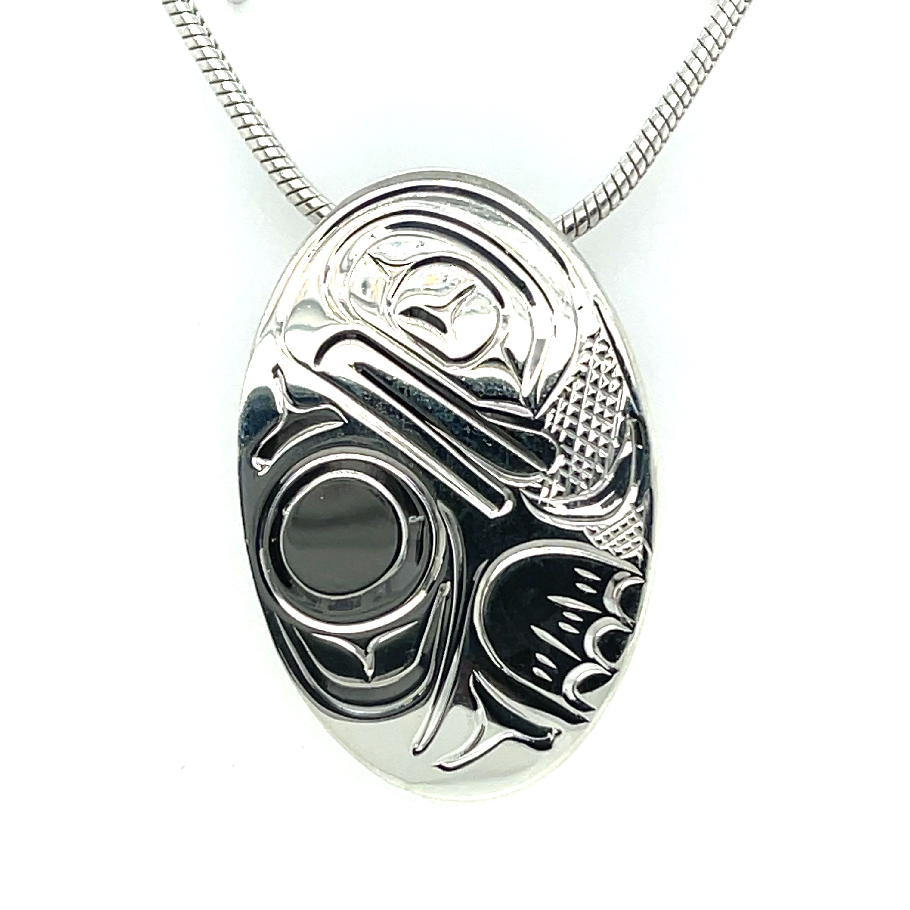 Pendant - Sterling Silver - Small - Oval - Frog