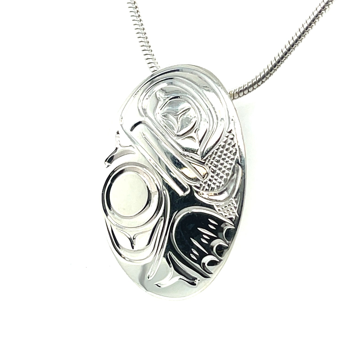 Pendant - Sterling Silver - Small - Oval - Frog