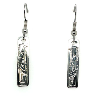 Earrings - Sterling Silver - Rectangle - Mini - Eagle