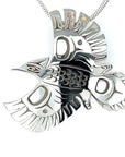 Pendant - Gold & Silver - Cutout - Woodpecker