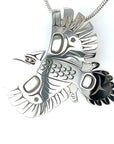 Pendant - Gold & Silver - Cutout - Woodpecker