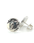Earrings - Sterling Silver - Studs - Round - Orca