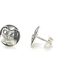 Earrings - Sterling Silver - Studs - Round - Bear