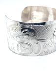 Bracelet - Sterling Silver - 1 1/4" - Eagle, Moon, & Wolf