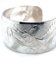 Bracelet - Sterling Silver - 1 1/4" - Eagle, Moon, & Wolf