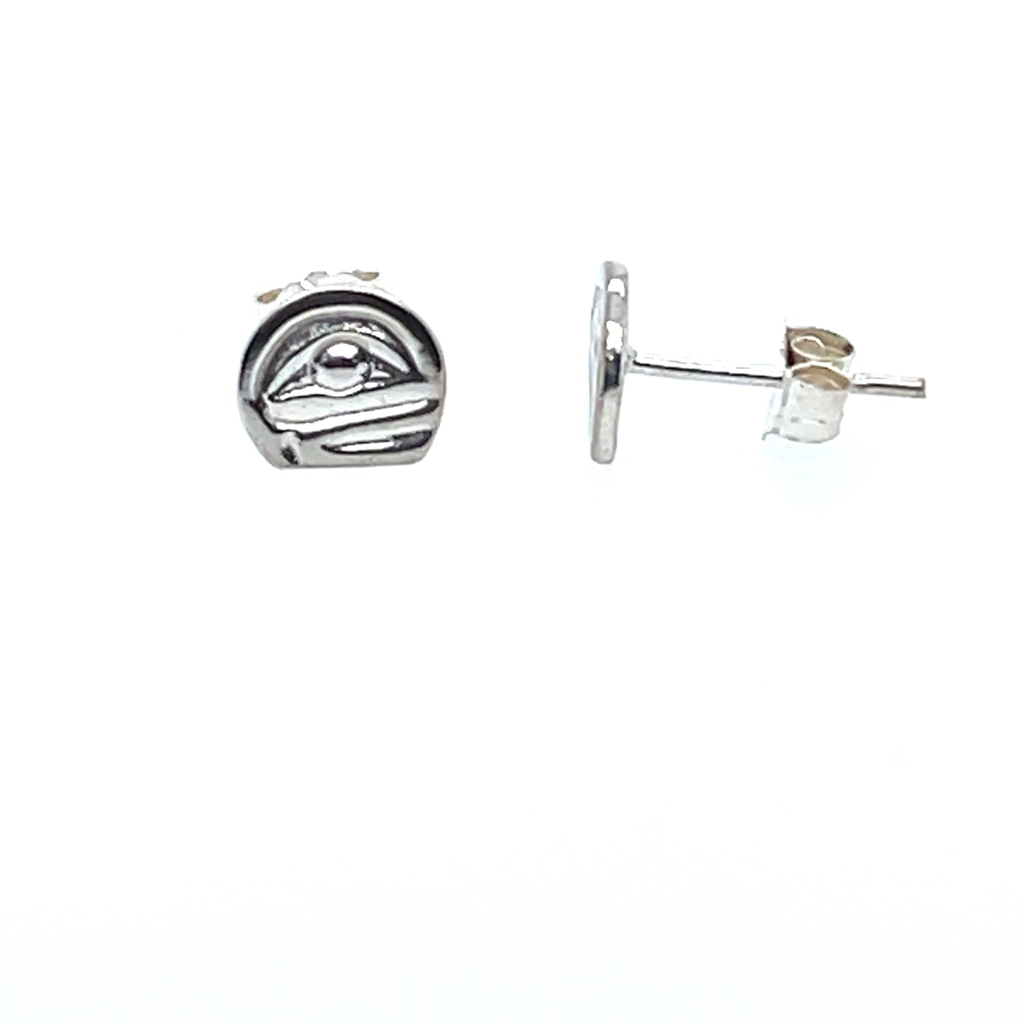 Earrings - Sterling Silver - Cast - Studs - Tiny - Cutout - Orca