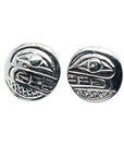 Earrings - Sterling Silver - Cast - Studs - Small - Round - Orca