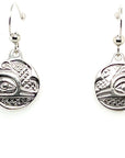 Earrings - Sterling Silver - Cast - Drop - Small - Round - Hummingbird
