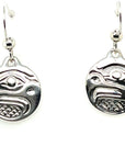 Earrings - Sterling Silver - Cast - Drop - Small - Round - Eagle