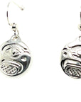 Earrings - Sterling Silver - Cast - Drop - Small - Round - Eagle
