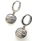 Earrings - Sterling Silver - Cast - Sleeper - Small - Round - Raven