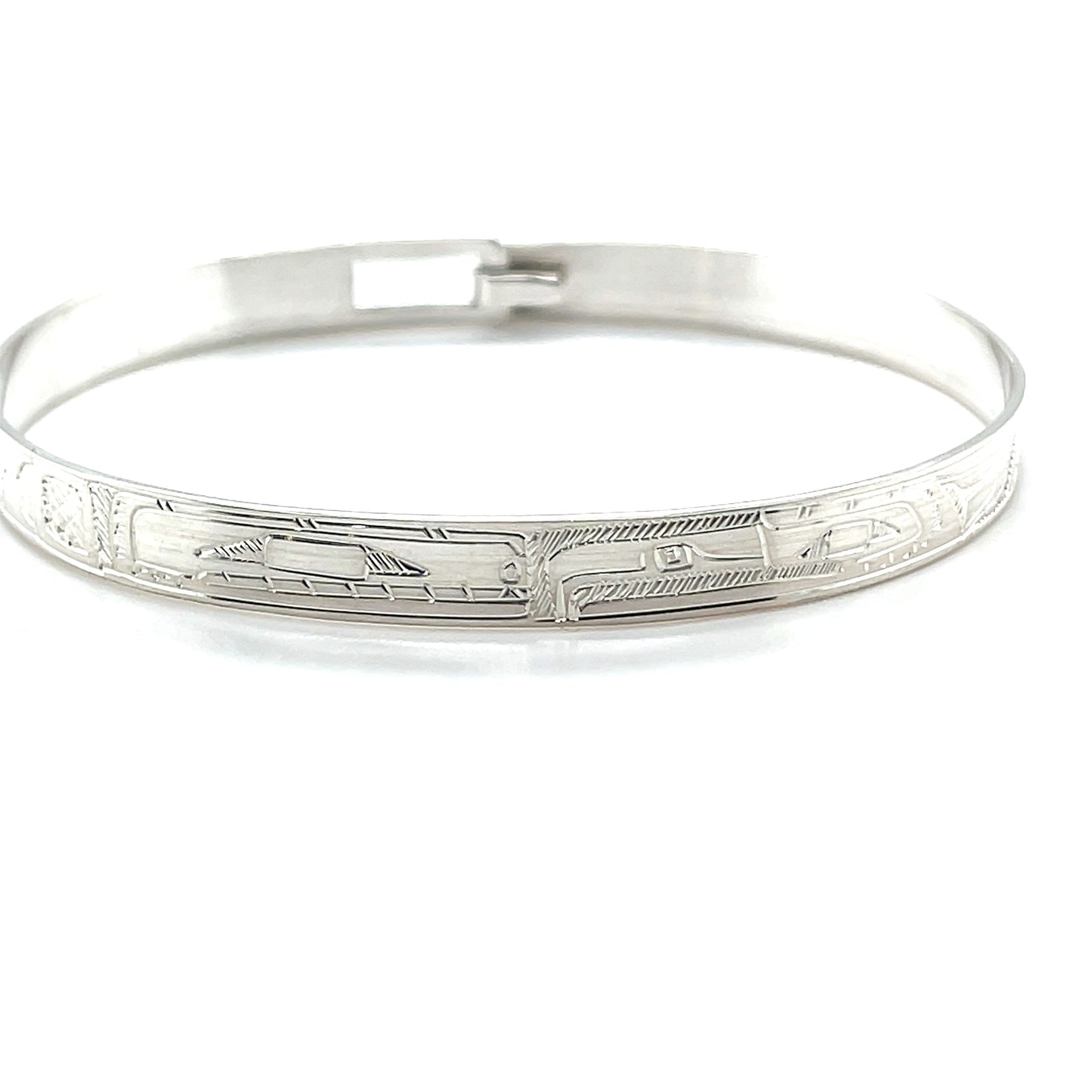 Bangle - Sterling Silver - 1/4" - Eagle & Raven
