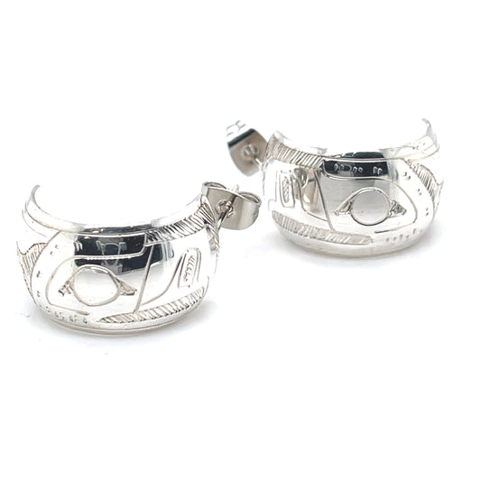 Earrings - Sterling Silver - Half Hoop - 1/2" - Eagle