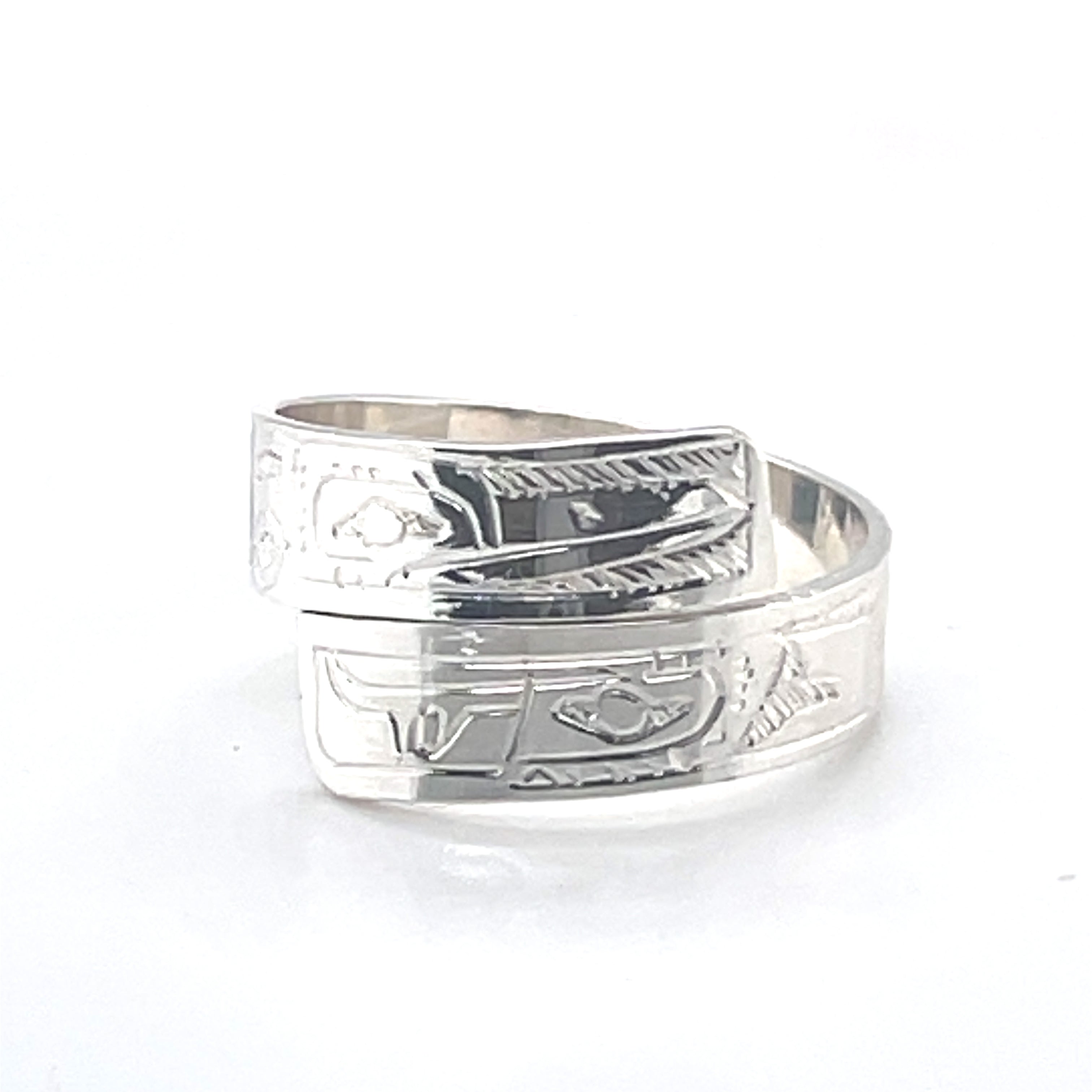 Ring - Sterling Silver - Wrap - 3/16&quot; - Hummingbird &amp; Eagle - Size 8.5