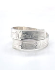 Ring - Sterling Silver - Wrap - 3/16" - Ravens - Size 7.5