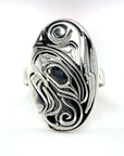 Ring - Sterling Silver - Oval - Thunderbird - size 12