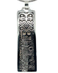 Pendant - Sterling Silver - Rectangle - Eagle & Wolf