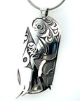Pendant - Sterling Silver - Oval - Raven