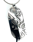 Pendant - Sterling Silver - Oval - Raven