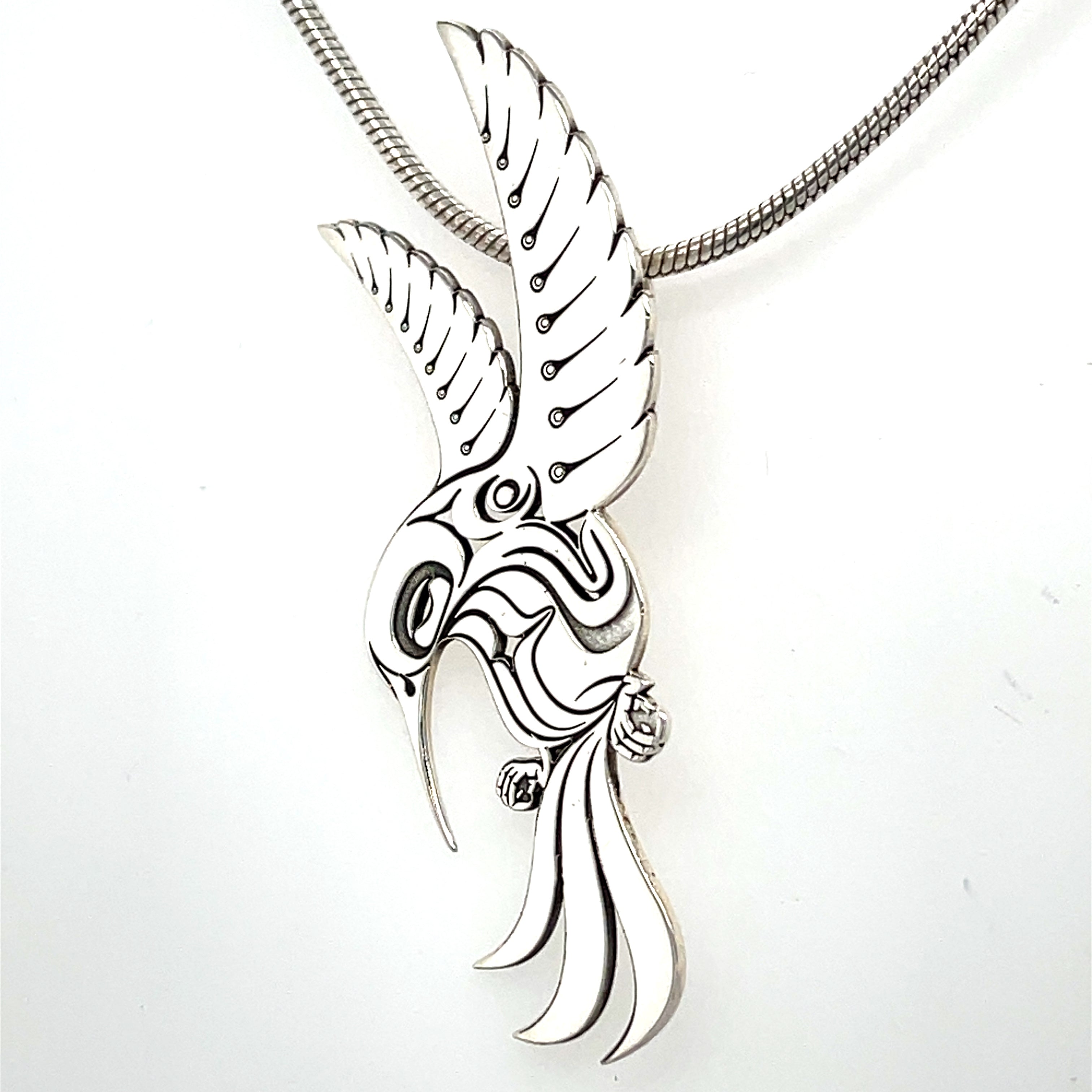 Pendant - Sterling Silver - Cutout - Hummingbird