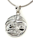 Pendant - Sterling Silver - Cast - Small - Round - Bear