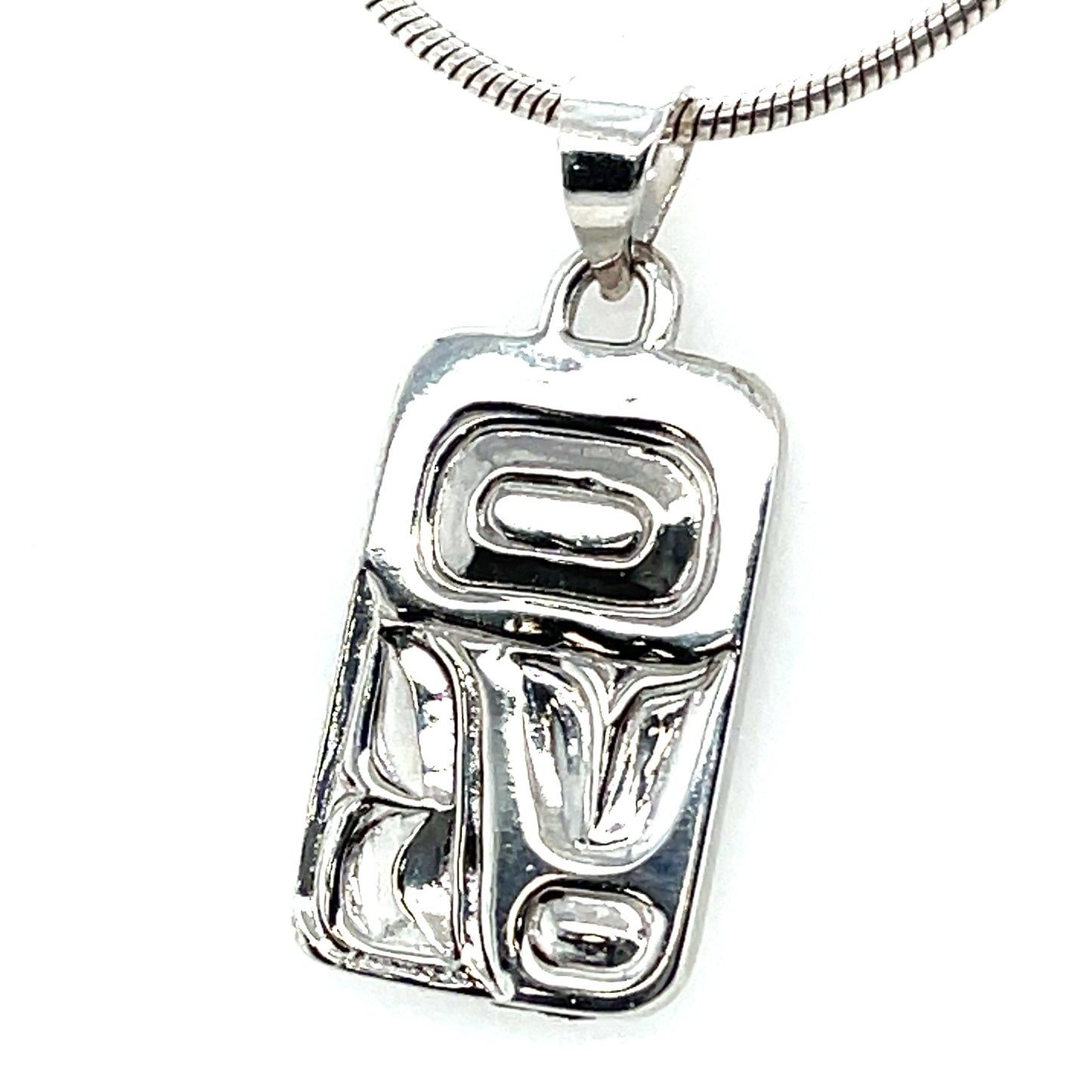 Pendant - Sterling Silver - Cast - Small - Rectangle - Eagle Feather
