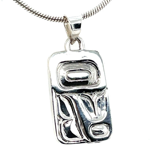 Pendant - Sterling Silver - Cast - Small - Rectangle - Eagle Feather