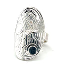 Ring - Sterling Silver - Oval - Seal - size 6.5
