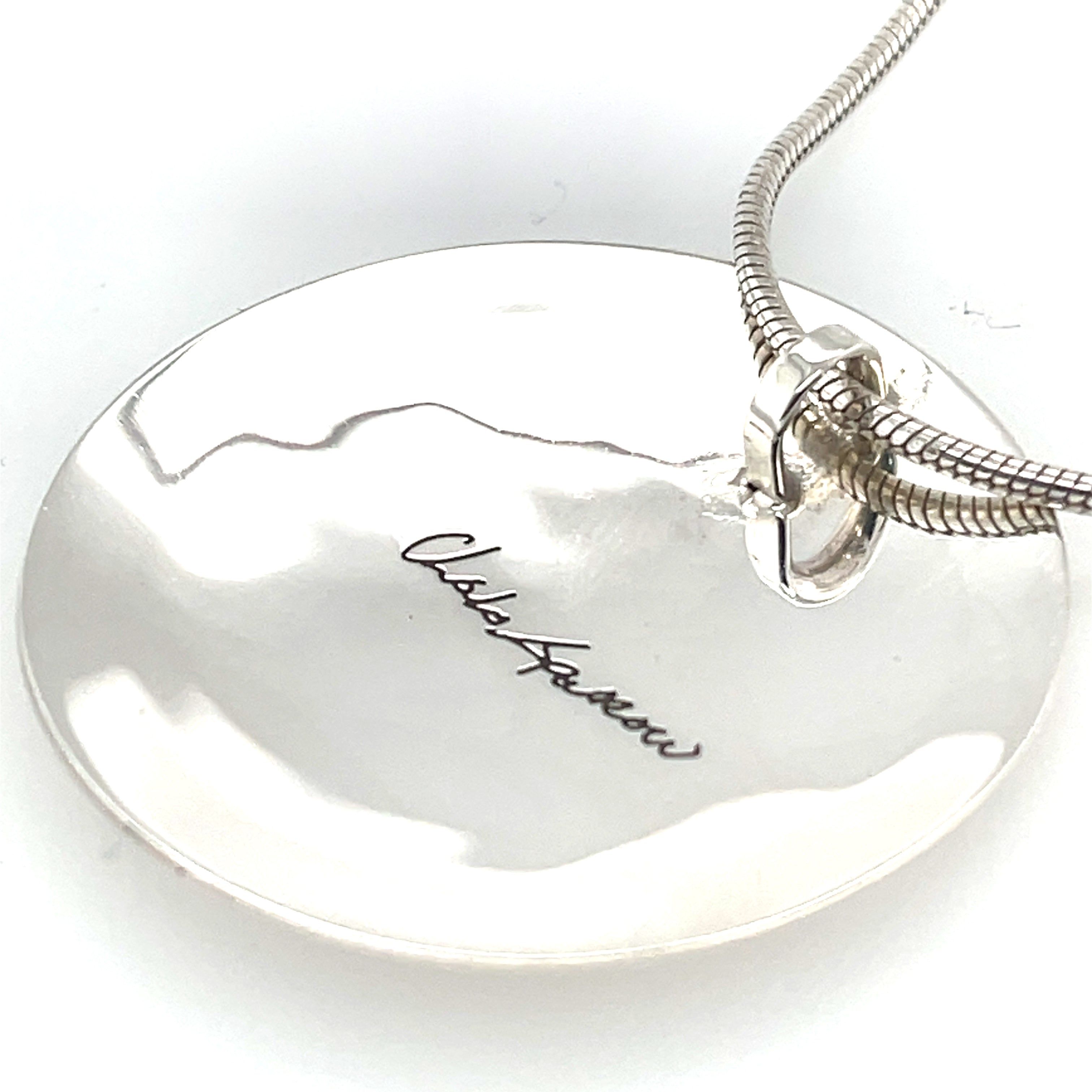 Pendant - Sterling Silver - Round  - 2 Eagles