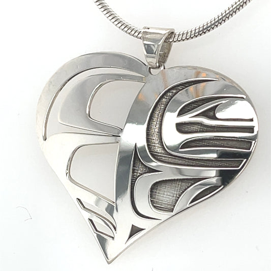 Pendant - Sterling Silver - Heart Shape - Raven Box