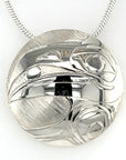 Pendant - Sterling Silver - Round - Raven