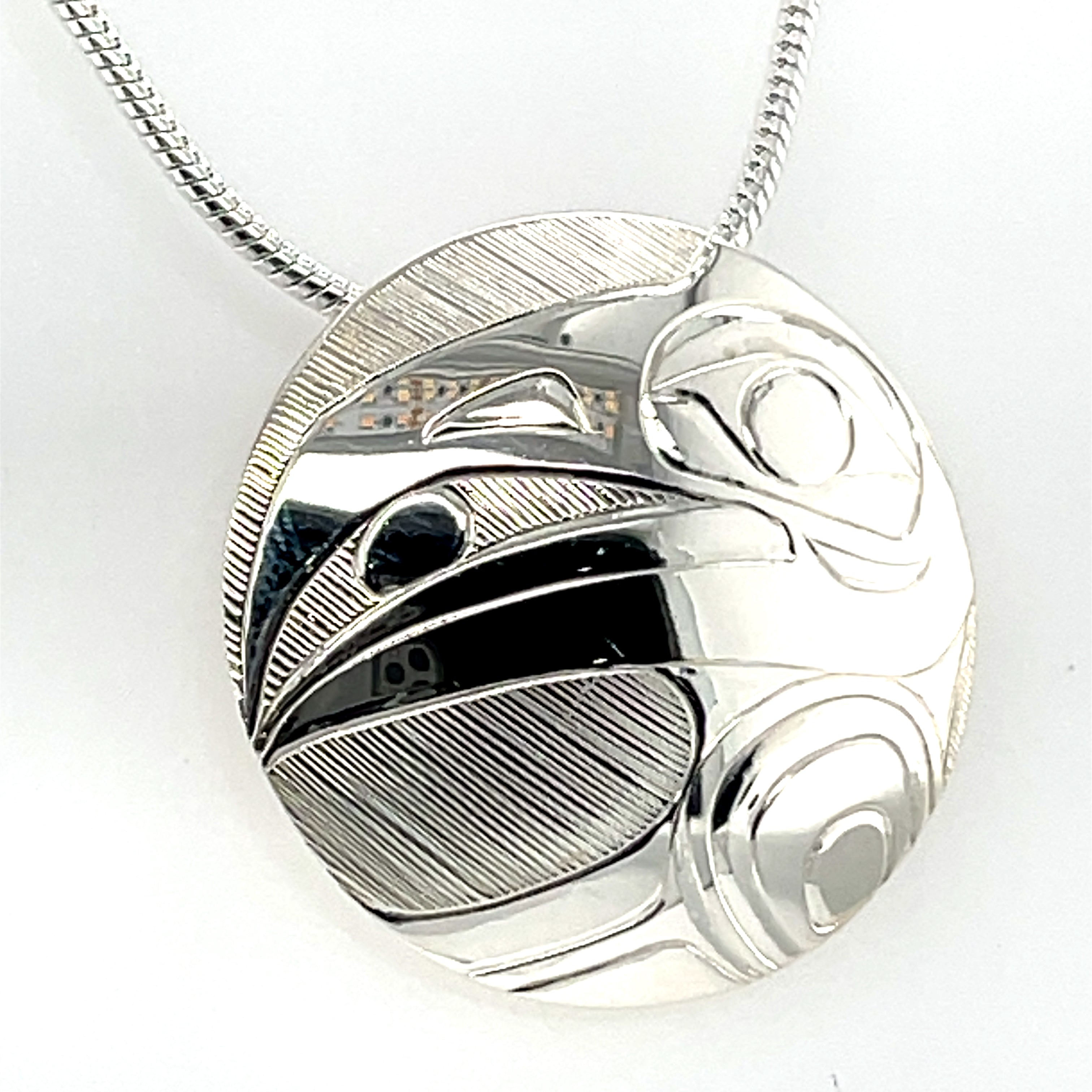 Pendant - Sterling Silver - Round - Raven