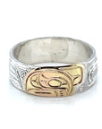 Ring - Gold and Silver - 1/4" - Raven - Size 6