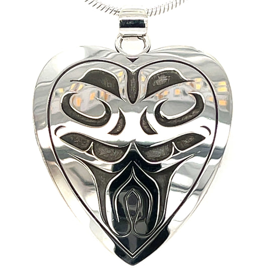 Pendant - Sterling Silver - Heart - Bears