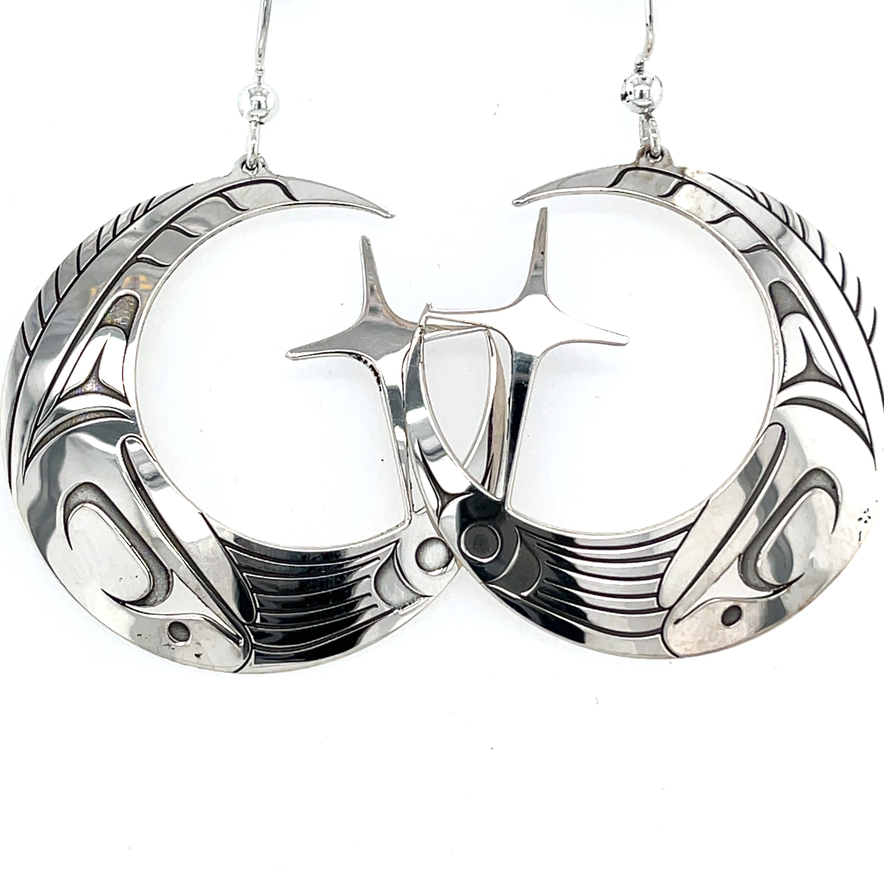 Earrings - Sterling Silver - Oolichan Moon - Hobiyee - Nisga&#39;a New Year
