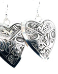 Earrings - Sterling Silver - Heart - Bear Raven - Large