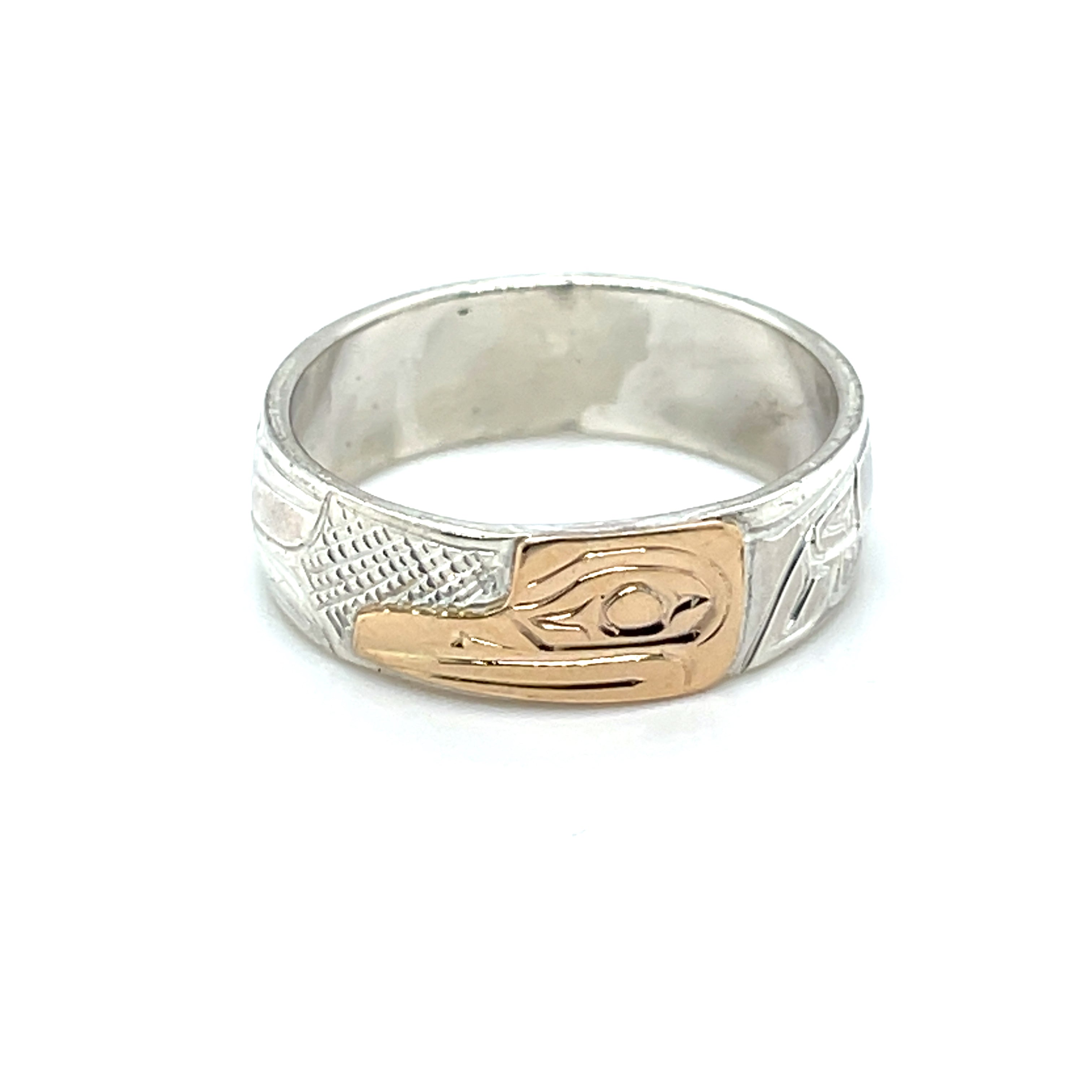 Ring - Gold and Silver - 1/4&quot; - Hummingbird - Size 7.5