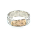 Ring - Gold and Silver - 1/4" - Salmon - Size 7