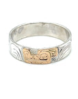 Ring - Gold and Silver - 1/4" - Wolf - Size 12